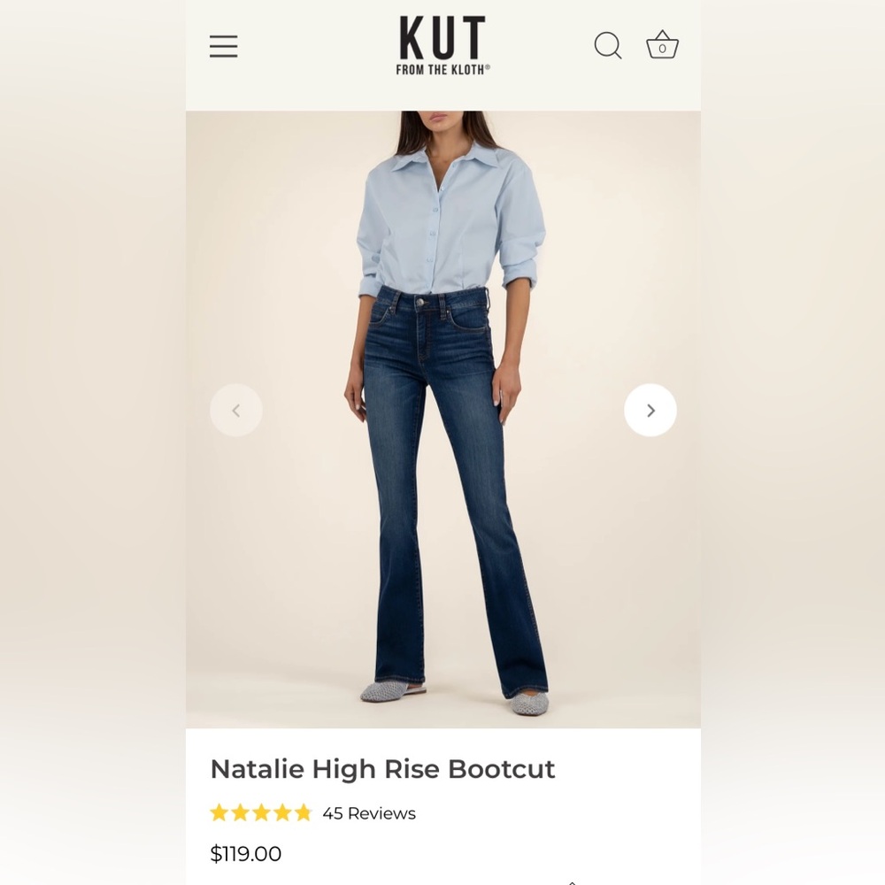 NWOT Kut from the Kloth Natalie High Rise boot cut Jeans size 12